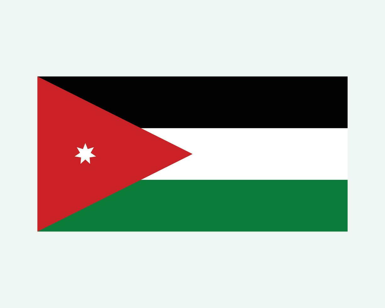 National Flag of Jordan. Jordanian Country Flag. Hashemite Kingdom of Jordan Detailed Banner. EPS Vector Illustration Cut File.