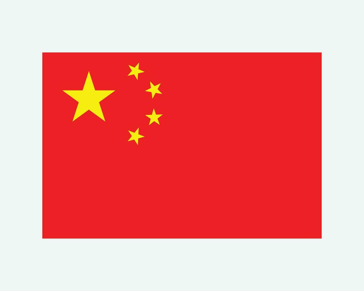 National Flag of China. Chinese Country Flag. People's Republic of China Detailed Banner. EPS Vector Illustration Cut File.