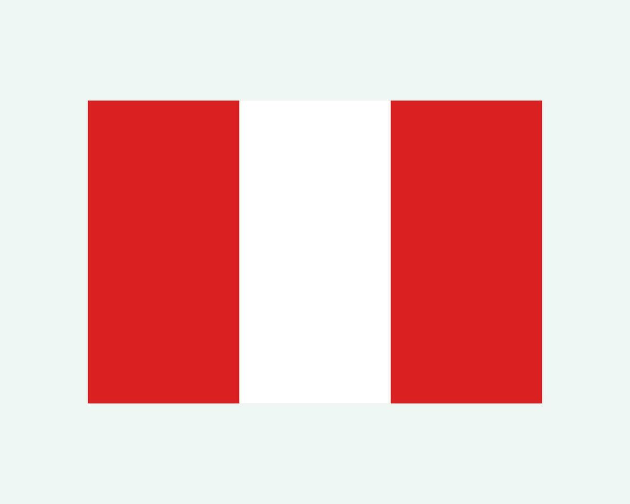 National Flag of Peru. Peruvian Country Flag. Republic of Peru Detailed Banner. EPS Vector Illustration Cut File.