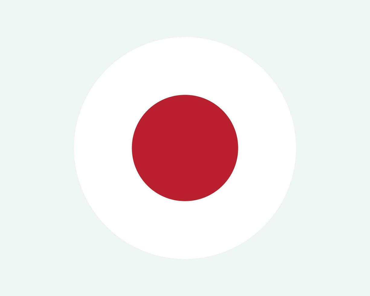 Japan Round Country Flag. Japanese Circle National Flag. Nippon Nihon Circular Shape Button Banner. EPS Vector Illustration.