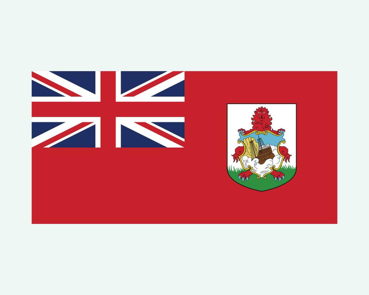 bandera de islas Bermudas. Bermudas bandera aislado en un blanco antecedentes. volteretas islas británico de ultramar territorio eps vector ilustración.