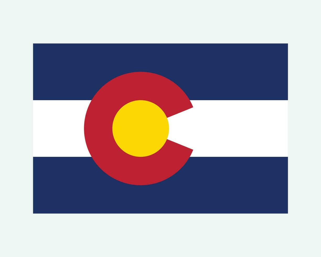 Colorado Estados Unidos estado bandera. bandera de co, Estados Unidos aislado en blanco antecedentes. unido estados, America, americano, unido estados de America, nosotros estado. vector ilustración.