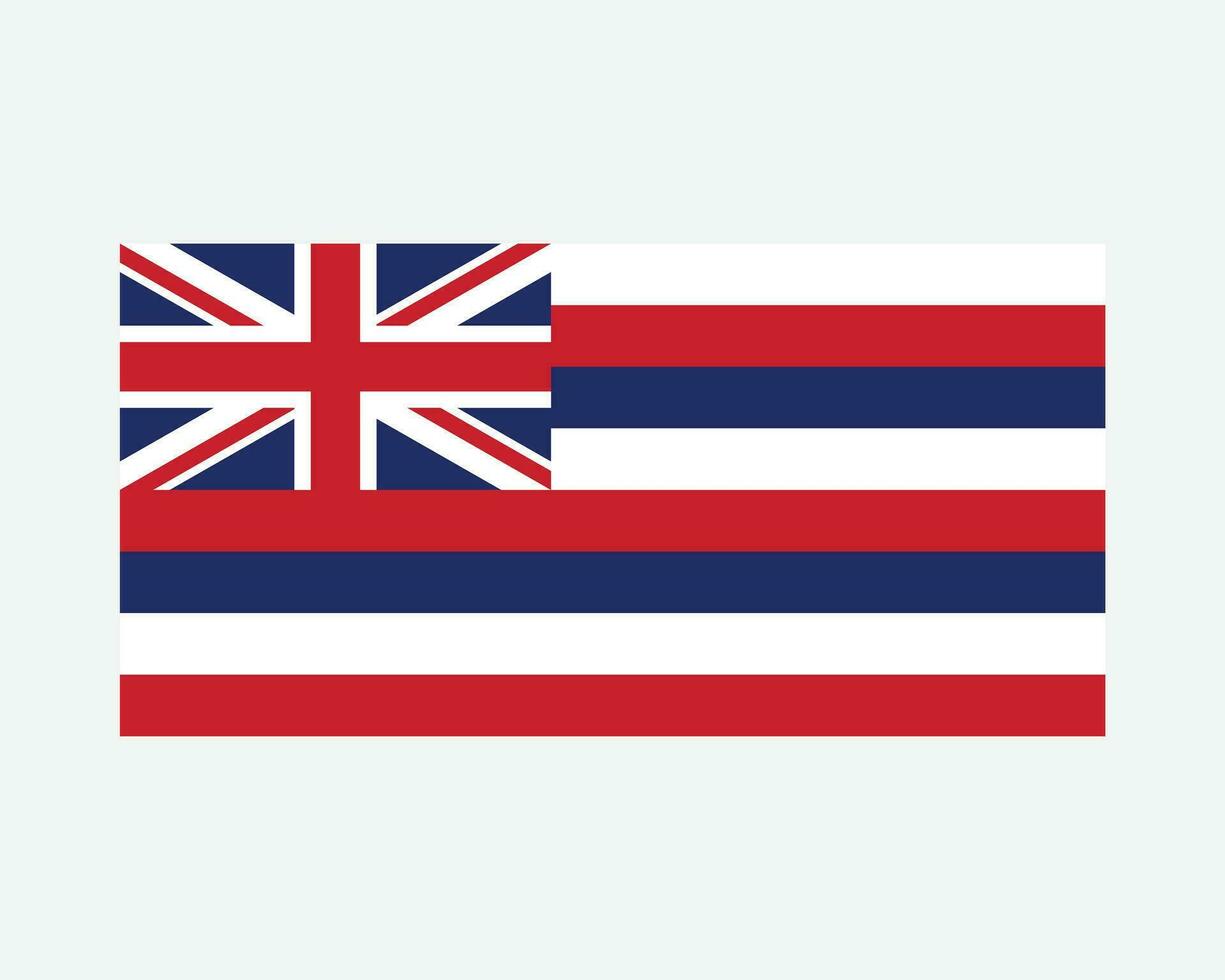 Hawaii USA State Flag. Flag of HI, USA isolated on white background. United States, America, American, United States of America, US State. Vector illustration.