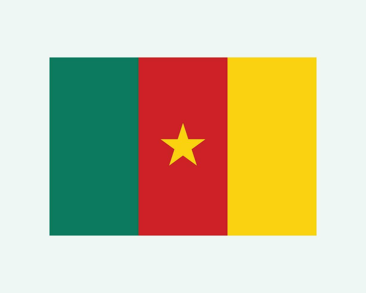 National Flag of Cameroon. Cameroonian Country Flag. Republic of Cameroon Detailed Banner. EPS Vector Illustration Cut File.