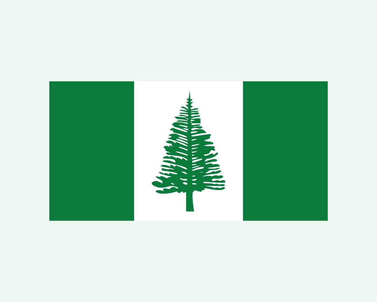 Flag of Norfolk Island. Norfolk Island Banner with the Norfolk Island Pine. External territory of Australia. EPS Vector illustration.