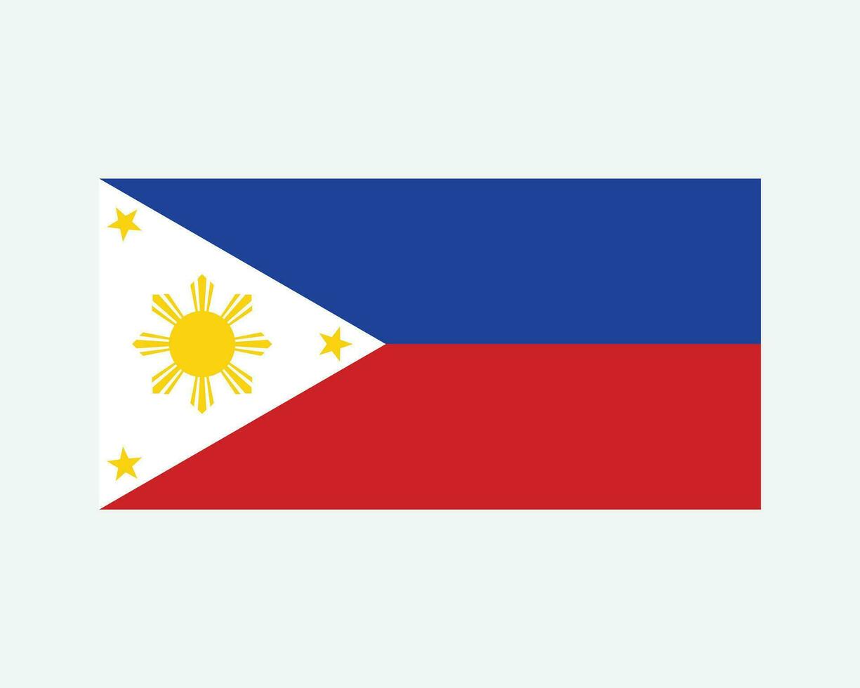 National Flag of the Philippines. Filipino Country Flag. Republic of the Philippines Detailed Banner. EPS Vector Illustration Cut File.