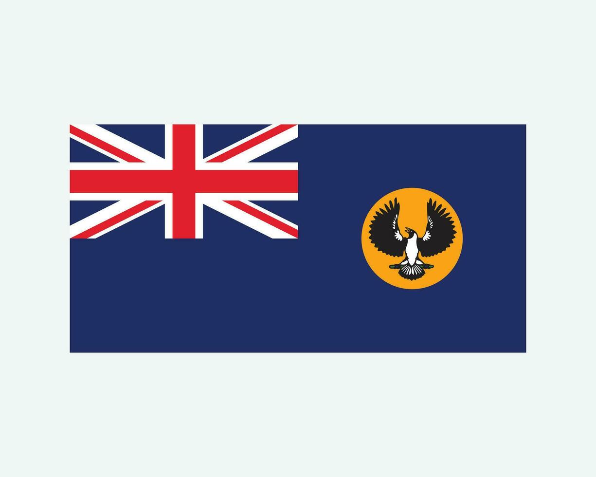 South Australia SA State Flag. South Australian Banner.  EPS Vector Illustration.