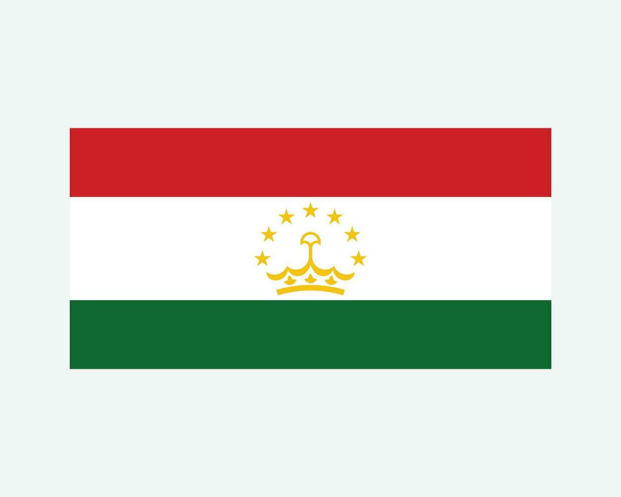 National Flag of Tajikistan. Tajikistani Tajik Country Flag. Republic of Tajikistan Detailed Banner. EPS Vector Illustration Cut File.