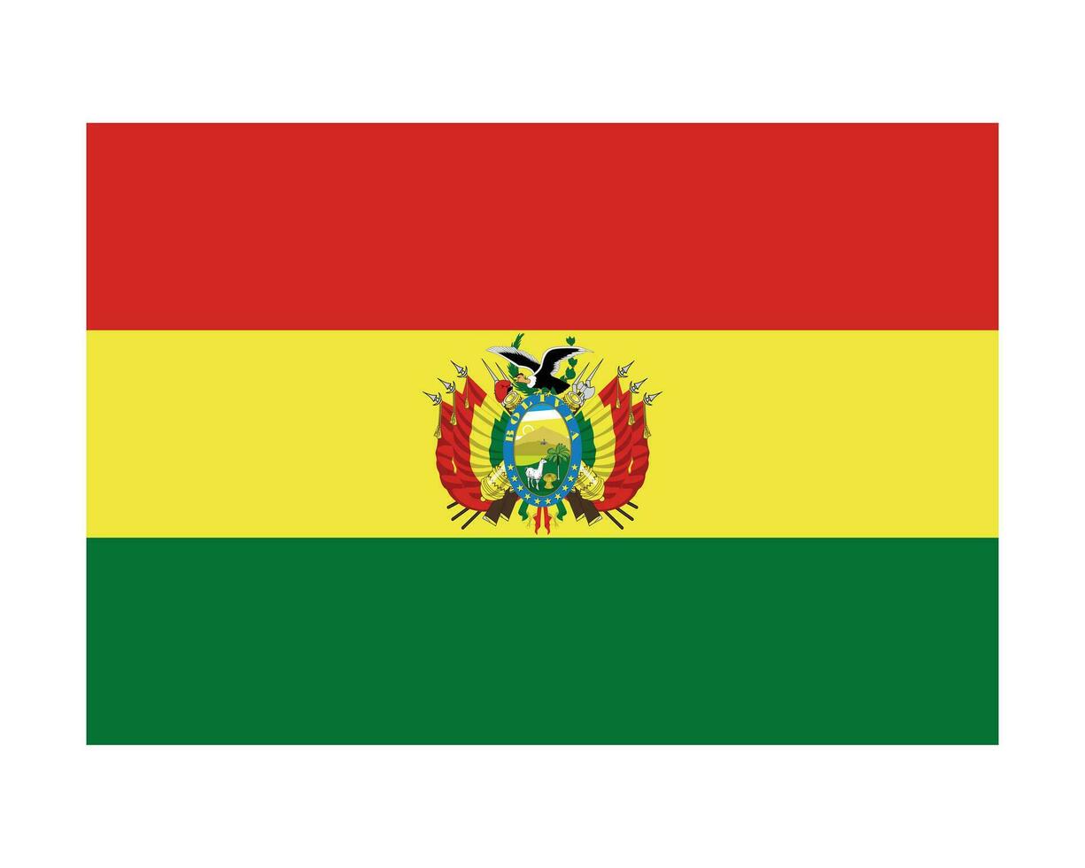 National Flag of Bolivia. Bolivian Country Flag. Plurinational State of Bolivia Detailed Banner. EPS Vector Illustration Cut File.