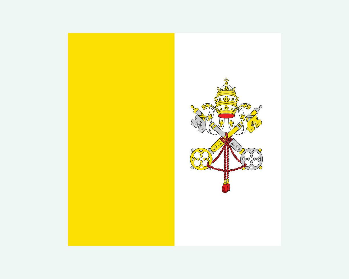 National Flag of Vatican City. Vatican Country Flag. Vatican City State Detailed Banner. EPS Vector Illustration Cut File.