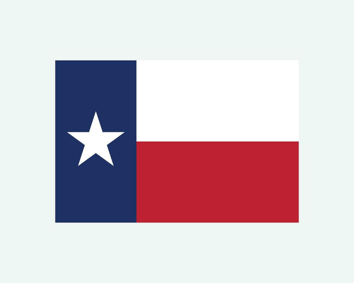Texas USA State Flag. Flag of TX, USA isolated on white background. United States, America, American, United States of America, US State. Vector illustration.