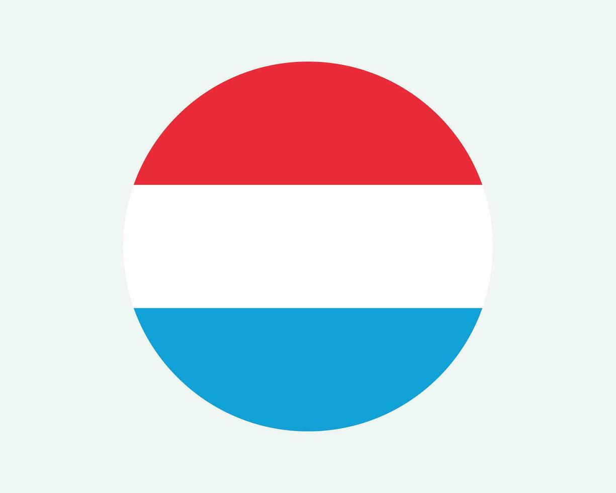Luxembourg Round Country Flag. Luxembourger Circle National Flag. Grand Duchy of Luxembourg Circular Shape Button Banner. EPS Vector Illustration.