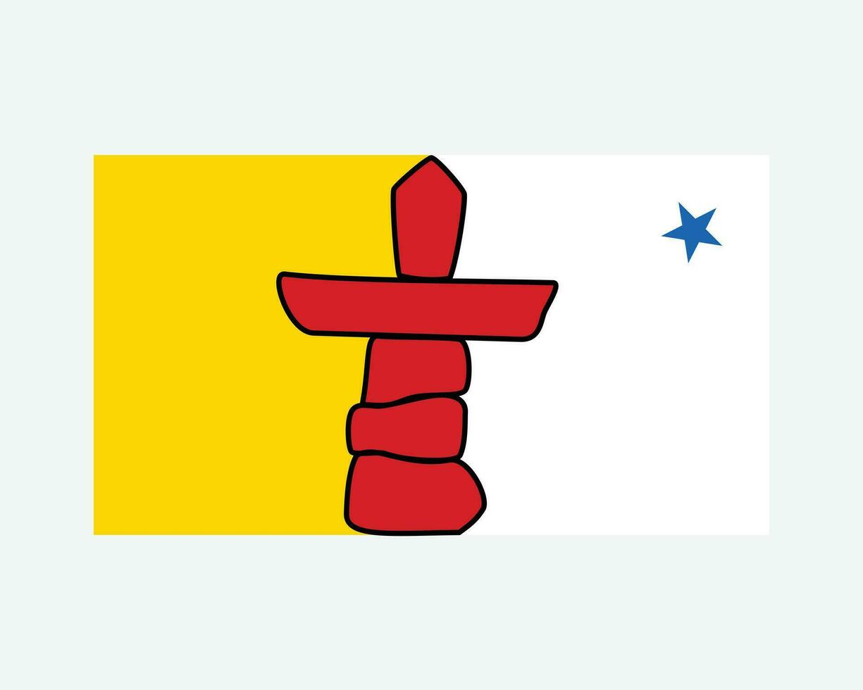 nunavut Canadá territorio bandera. bandera de nu, California aislado en blanco antecedentes. canadiense territorio eps vector ilustración.