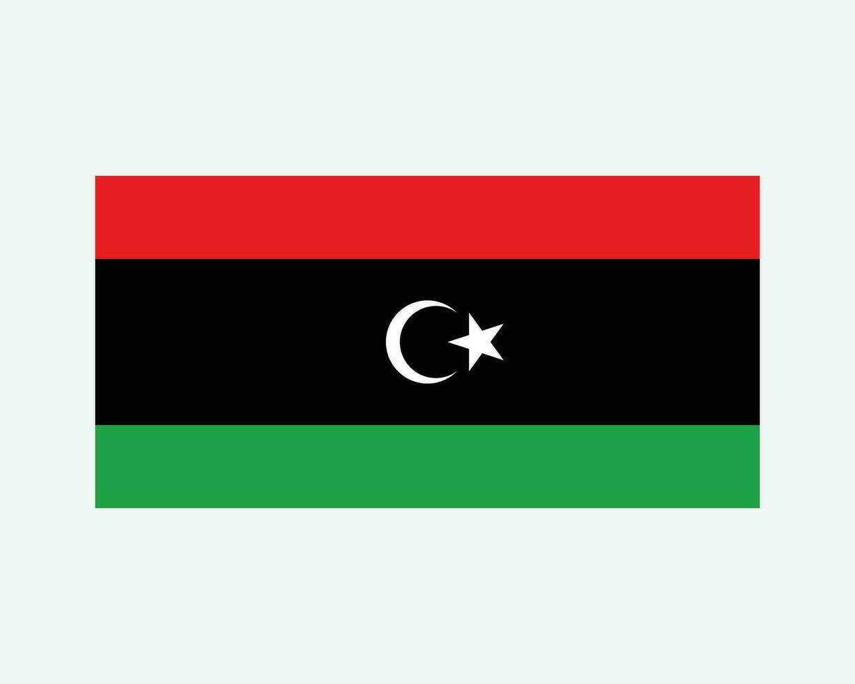 National Flag of Libya. Libyan Country Flag. State of Libya Detailed Banner. EPS Vector Illustration Cut File.