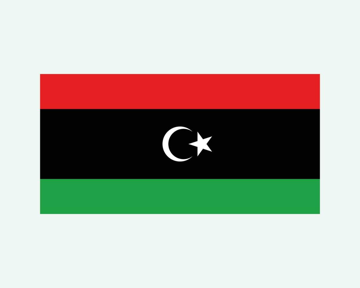 National Flag of Libya. Libyan Country Flag. State of Libya Detailed Banner. EPS Vector Illustration Cut File.