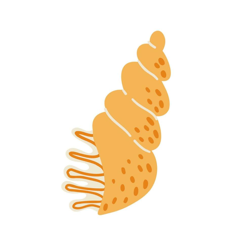 seashell hand drawn in flat style. Vector illustration