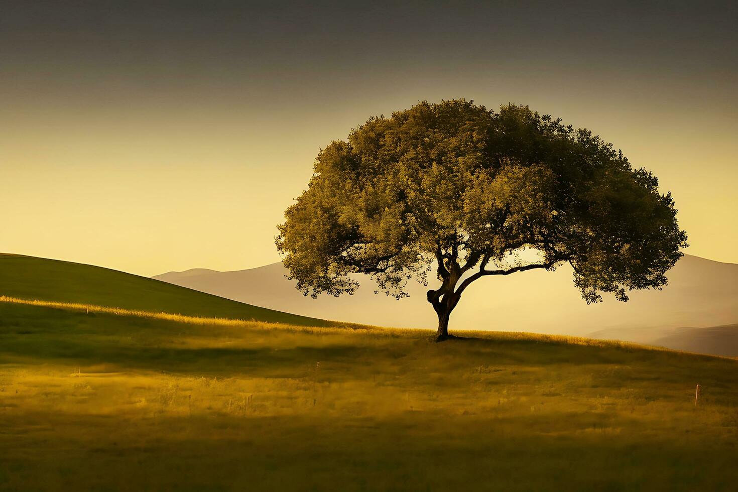 Free Lone tree. ai generated photo