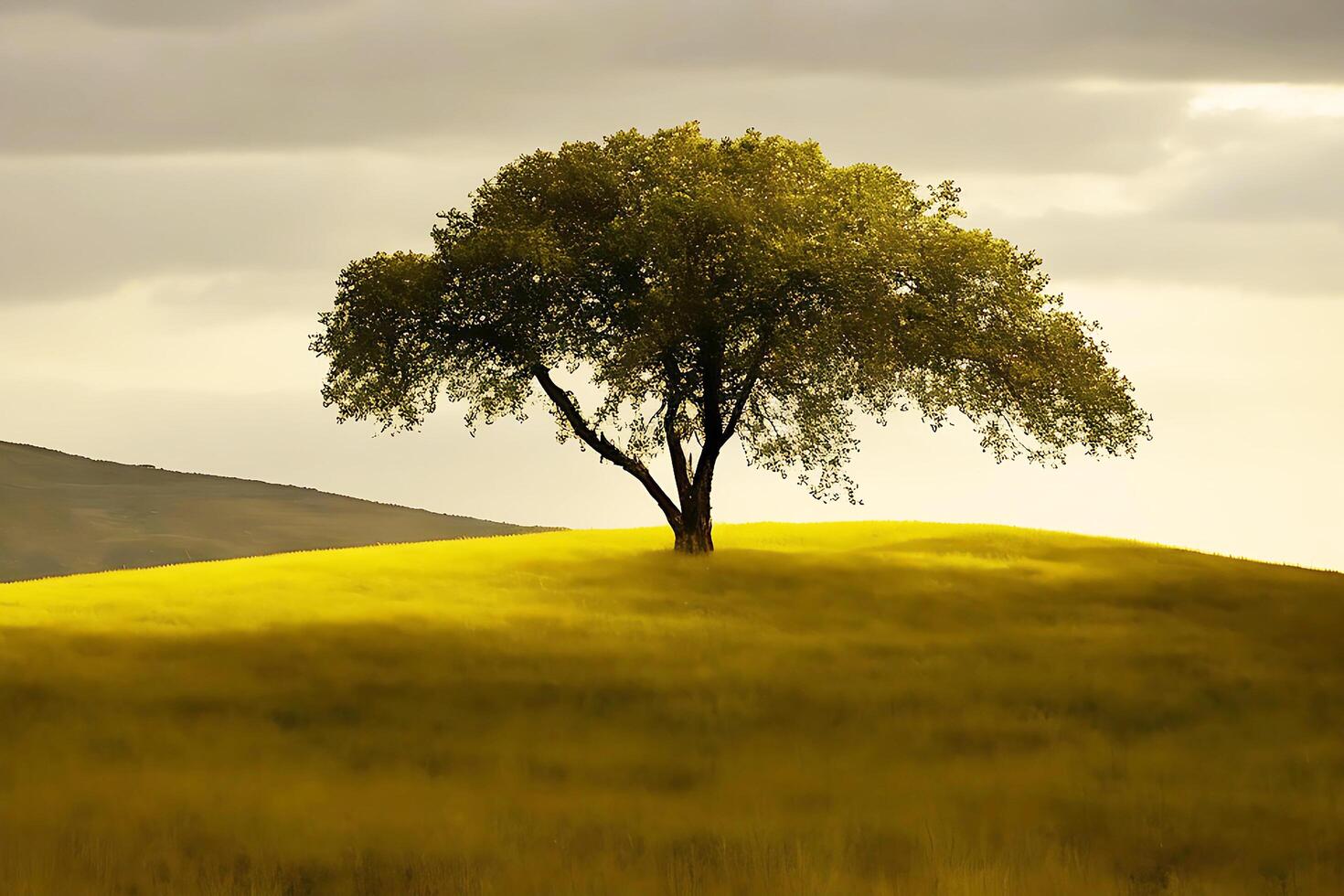 Free Lone tree. ai generated photo