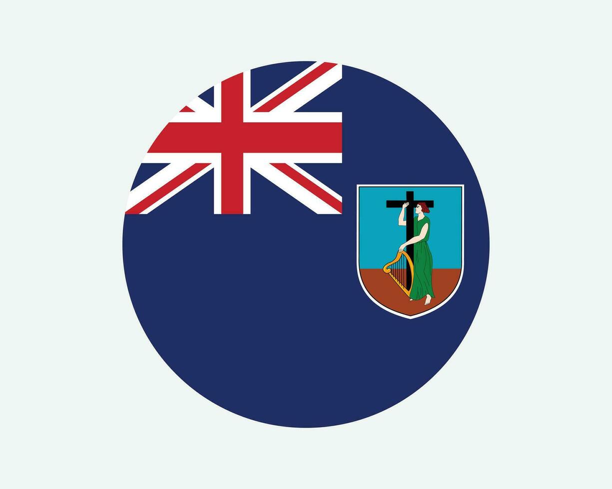 Montserrat redondo bandera. montserratian circulo bandera. británico de ultramar territorio Reino Unido unido Reino circular forma botón bandera. eps vector ilustración.