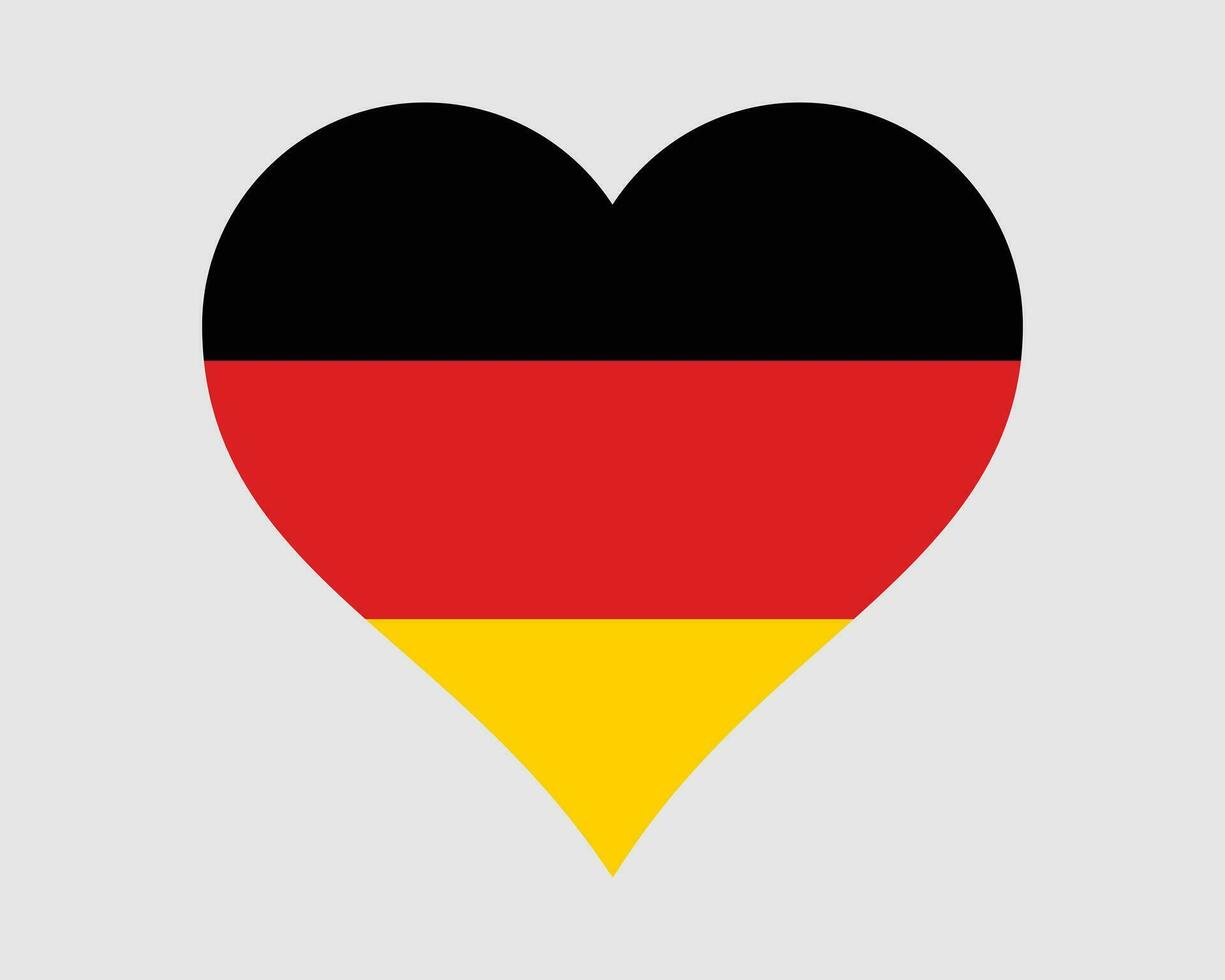 Germany Heart Flag. German Love Shape Country Nation National Flag. Federal Republic of Germany Banner Icon Sign Symbol. EPS Vector Illustration.