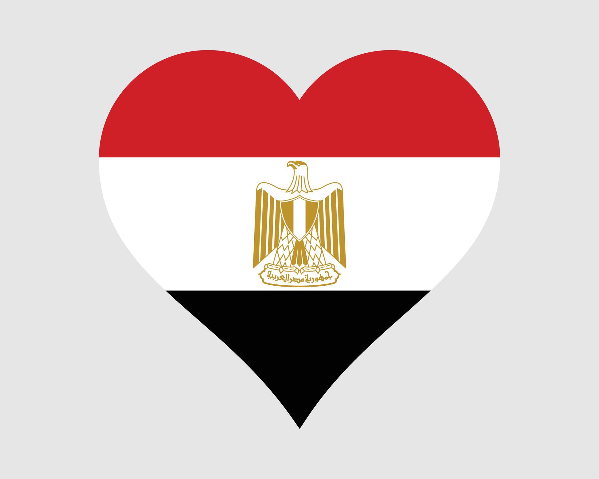 Egypt Heart Flag. Egyptian Love Shape Country Nation National Flag ...