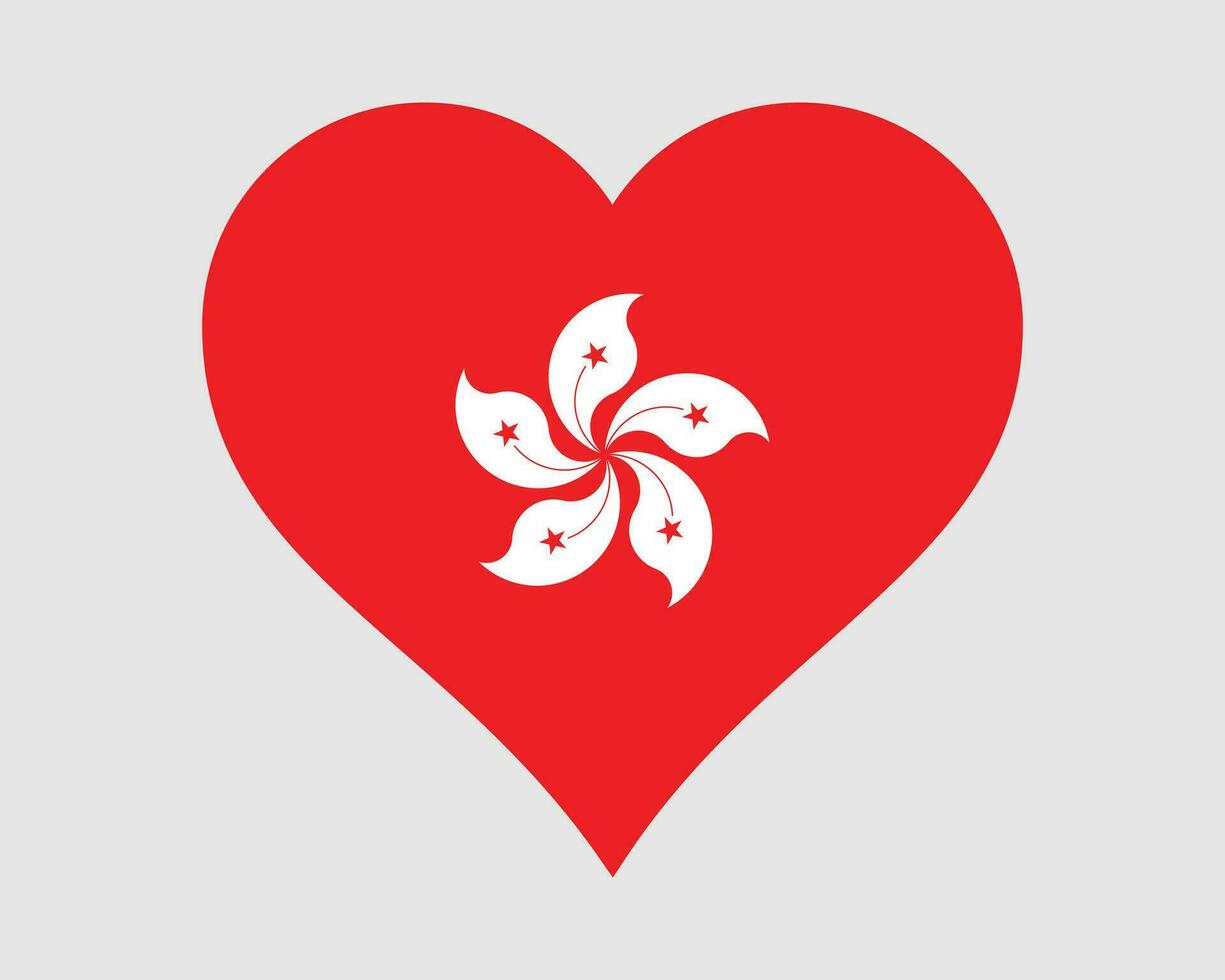 hong kong corazón bandera. hk amor forma país nación nacional bandera. hong kongese bandera icono firmar símbolo. eps vector ilustración.