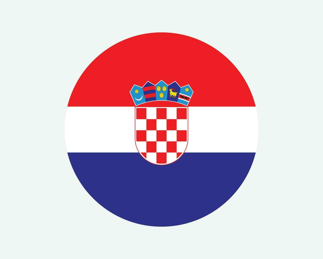 Croacia redondo país bandera. circular croata nacional bandera. república de Croacia circulo forma botón bandera. eps vector ilustración.