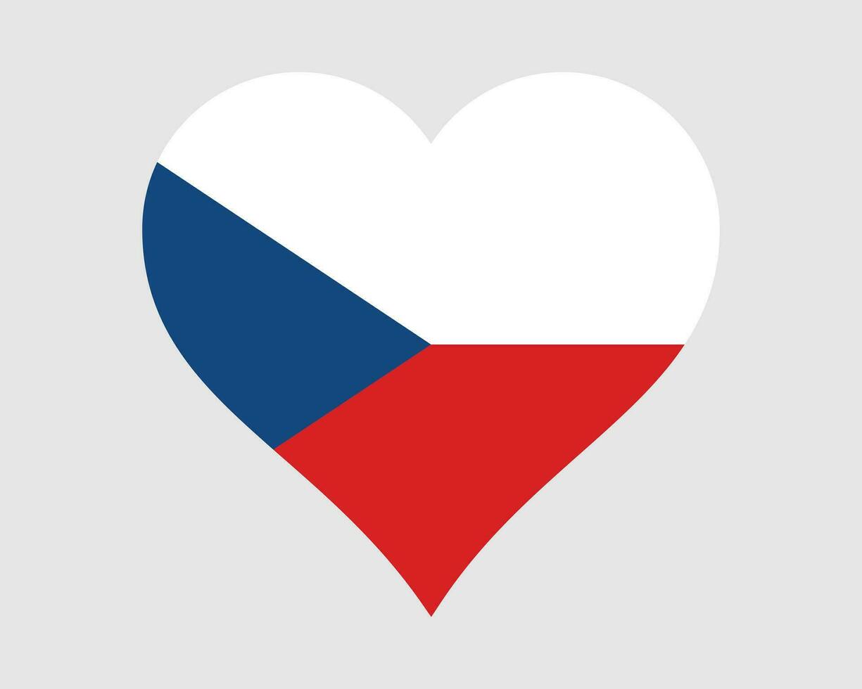 Czech Republic Heart Flag. Czech Love Shape Country Nation National Flag. Czechia Banner Icon Sign Symbol. EPS Vector Illustration.