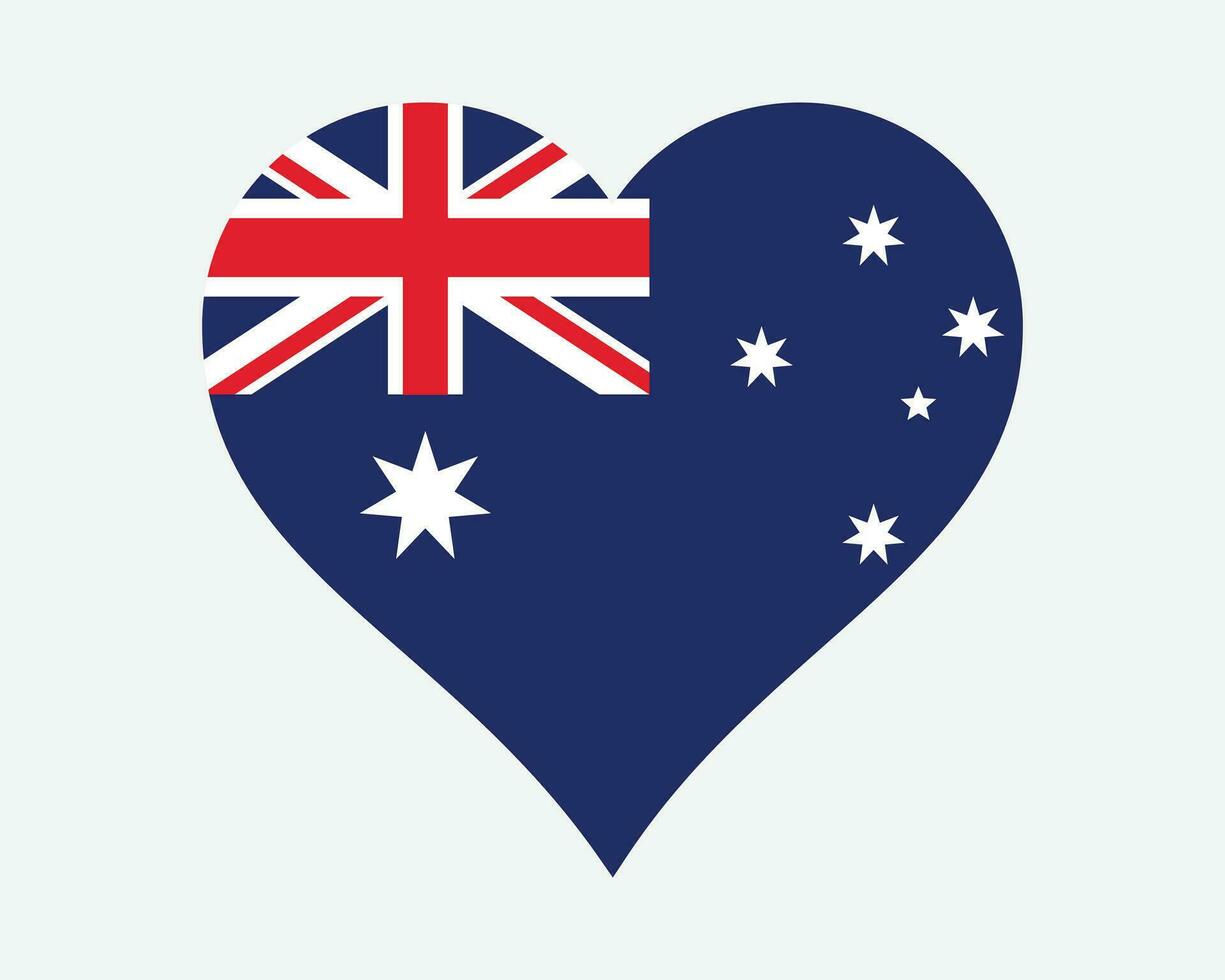 Australia corazón bandera. australiano australiano amor forma país nación nacional bandera. mancomunidad de Australia bandera icono firmar símbolo. eps vector ilustración.