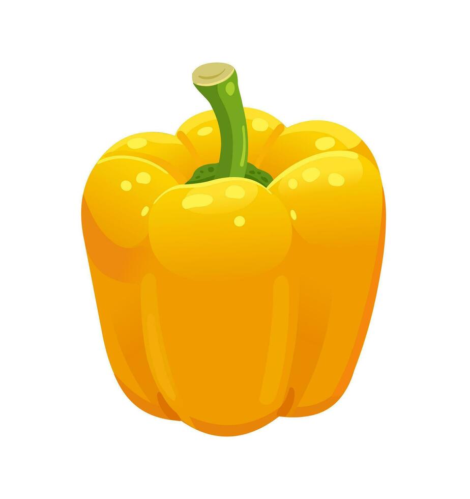 Yellow bell pepper. Fresh vegetables. Vector illustration