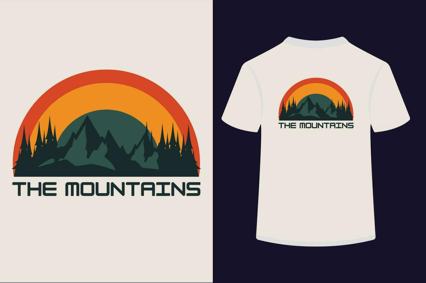 el montaña vector camiseta diseño.