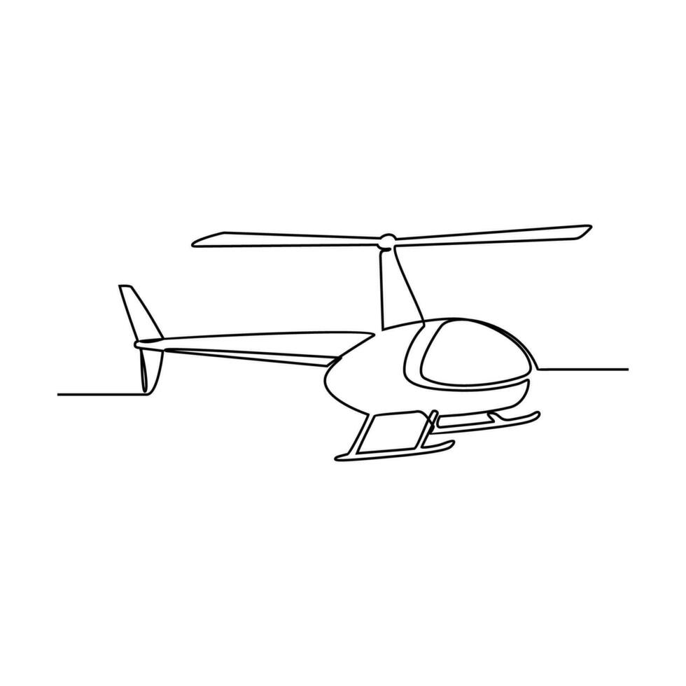 One continuous line drawing of airplane as air vehicle and transportation with white background.Air transportation design in simple linear style.Non coloring vehicle design concept vector illustration