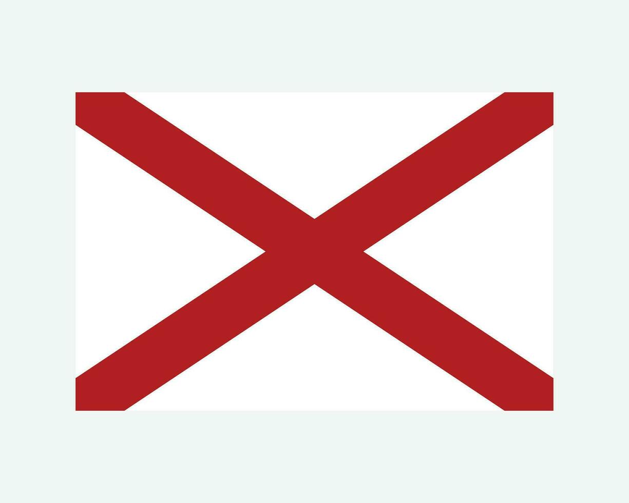 Alabama Estados Unidos estado bandera. bandera de Alabama, Estados Unidos aislado en blanco antecedentes. unido estados, America, americano, unido estados de America, nosotros estado. vector ilustración.