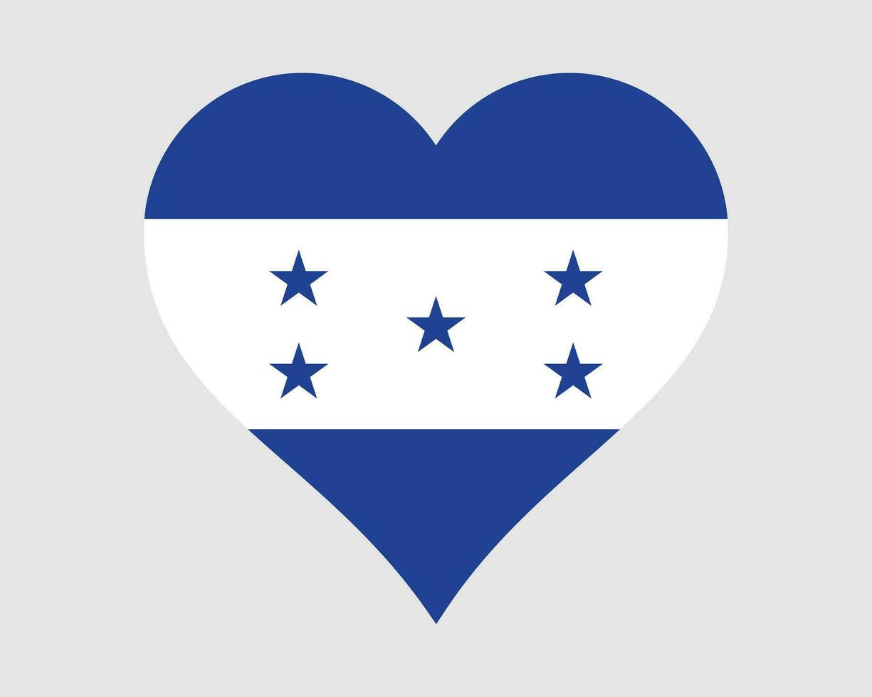 Honduras Heart Flag. Honduran Love Shape Country Nation National Flag. Republic of Honduras Banner Icon Sign Symbol. EPS Vector Illustration.