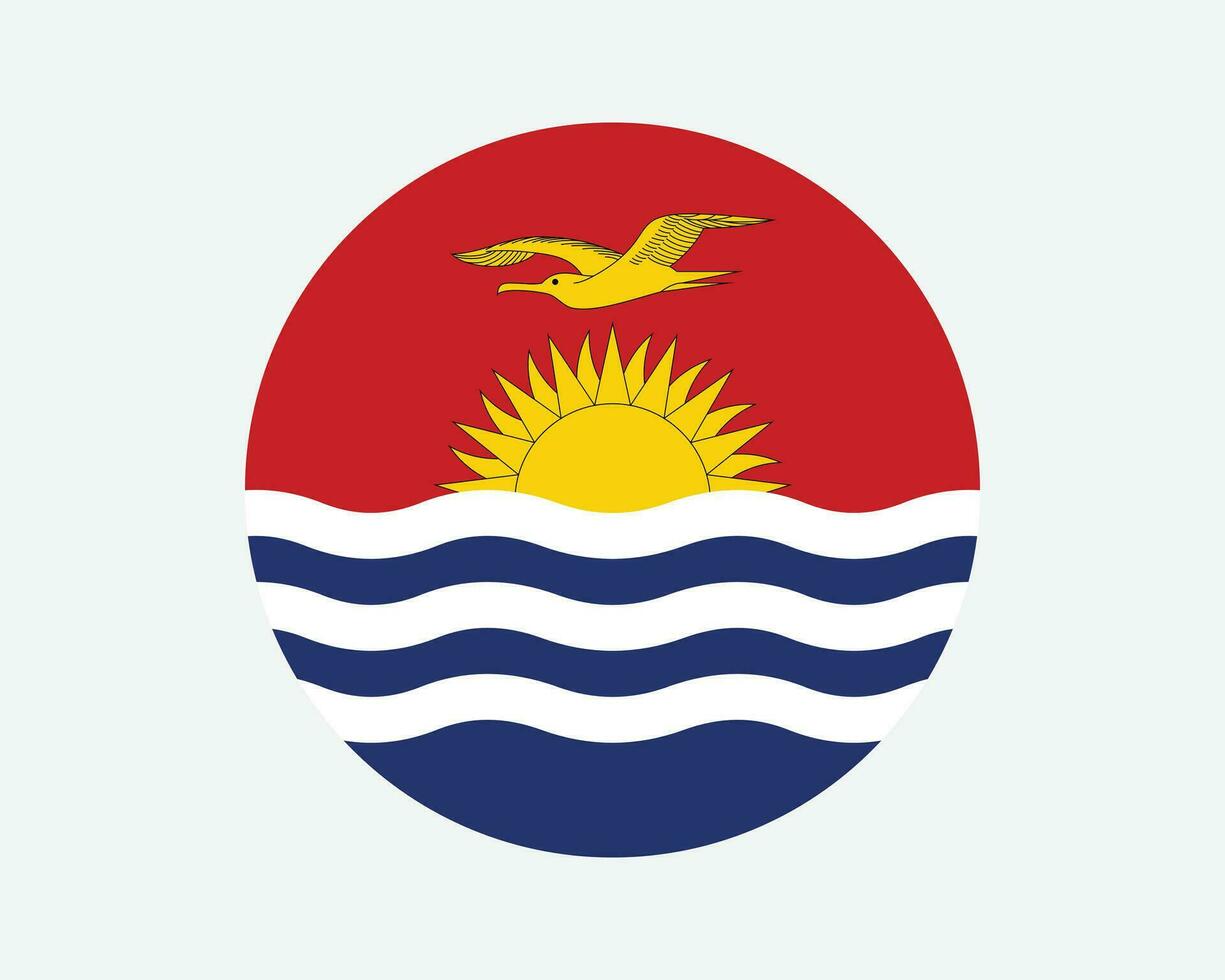 Kiribati Round Country Flag. Kiribati Circle National Flag. Republic of Kiribati Circular Shape Button Banner. EPS Vector Illustration.