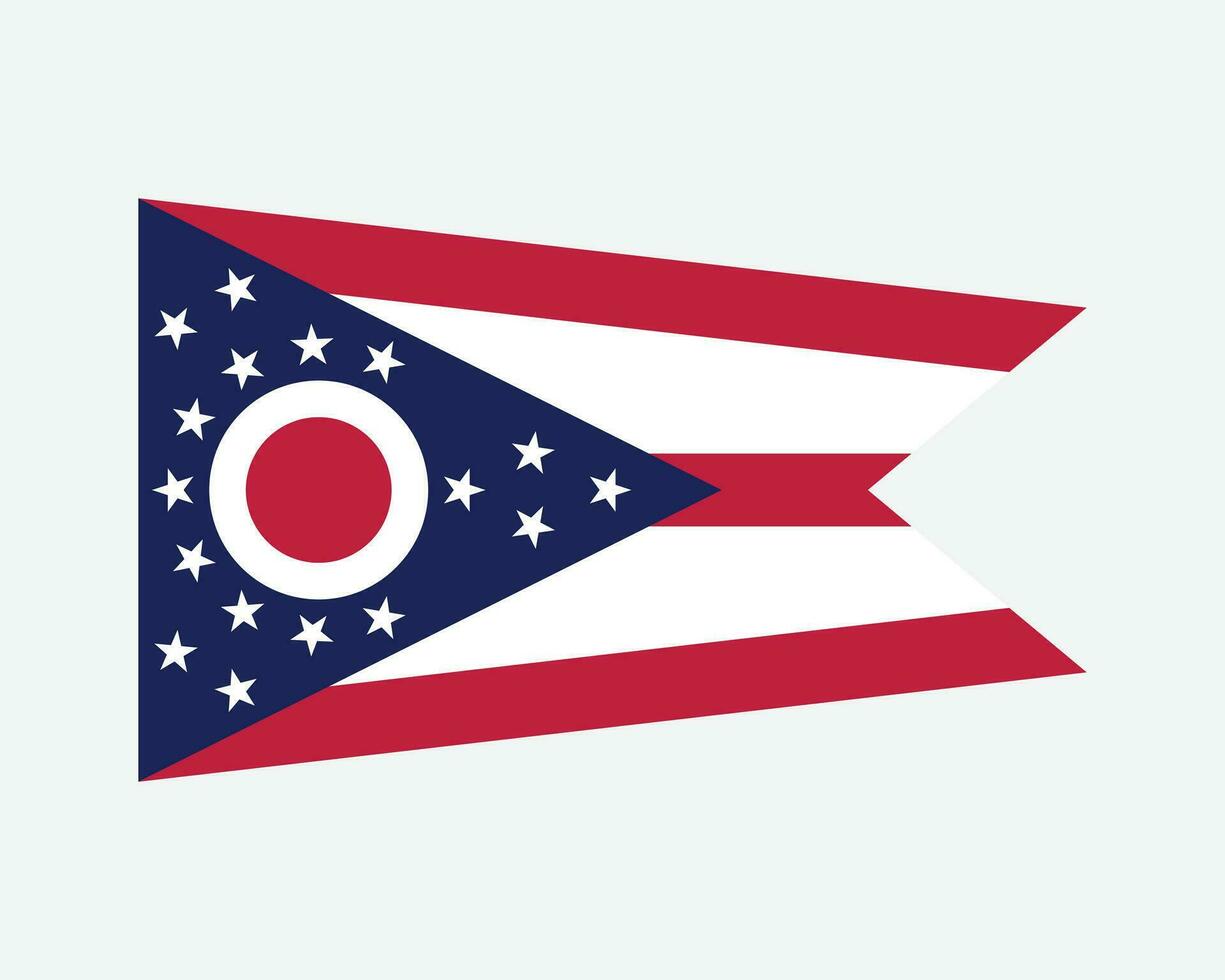 Ohio USA State Flag. Flag of OH, USA isolated on white background. United States, America, American, United States of America, US State. Vector illustration.