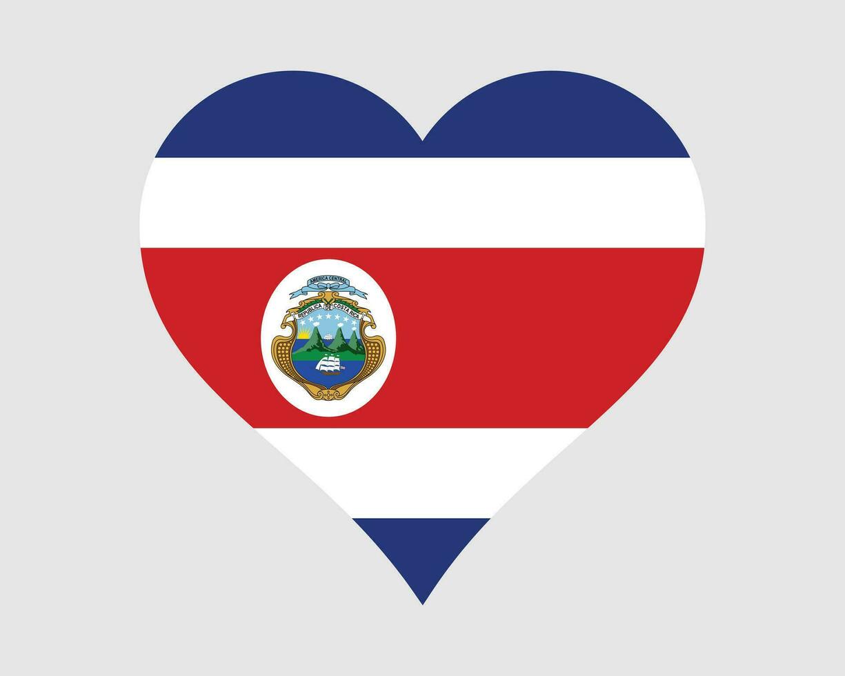 costa rica corazón bandera. costa rico amor forma país nación nacional bandera. república de costa rica bandera icono firmar símbolo. eps vector ilustración.