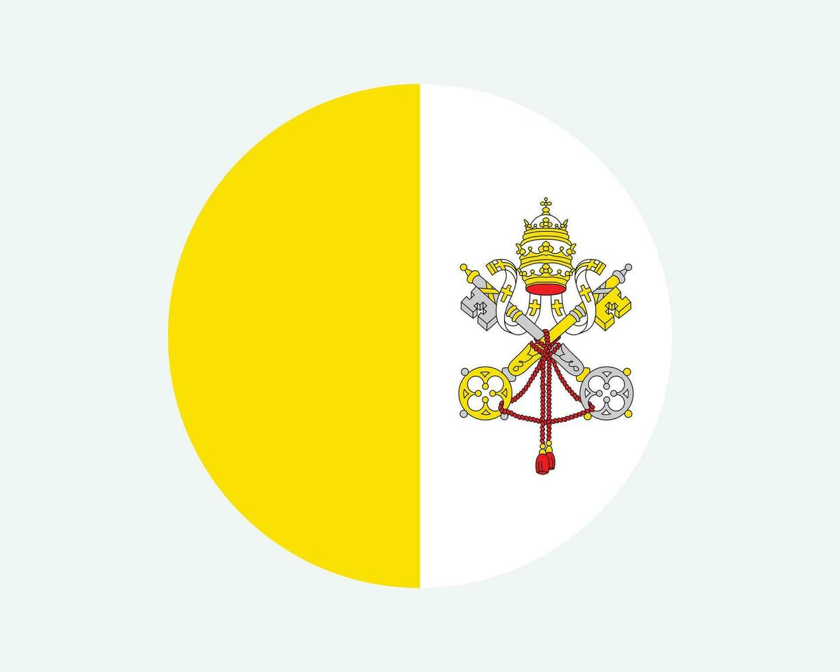 Vaticano ciudad redondo país bandera. Vaticano circulo nacional bandera. Vaticano ciudad estado circular forma botón bandera. eps vector ilustración.