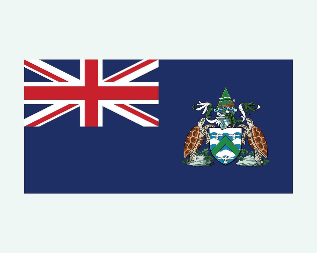 bandera de ascensión isla. ascensión isla bandera aislado en un blanco antecedentes. azul bandera con el escudo de armas de ascensión isla. británico de ultramar territorio. vector