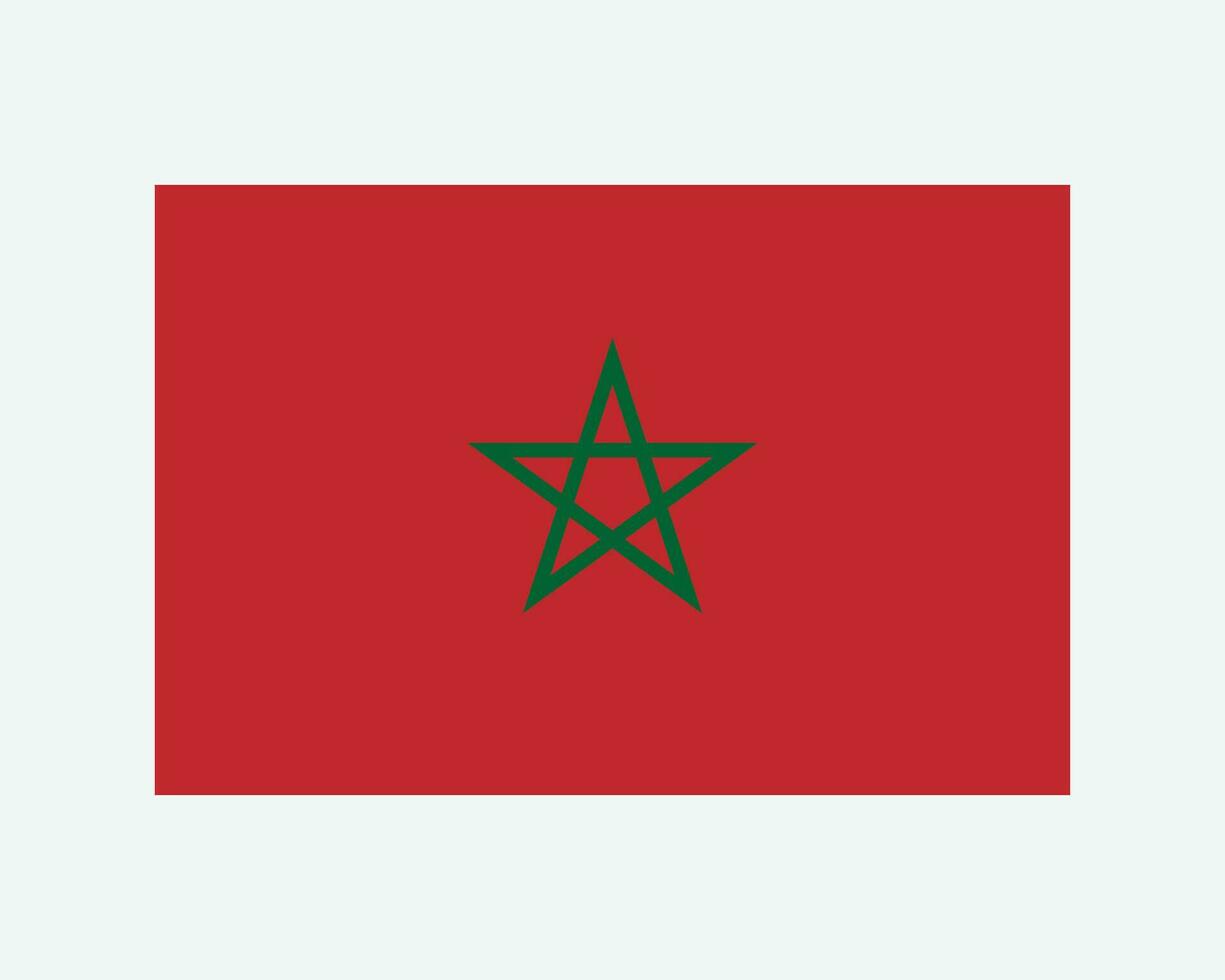 National Flag of Morocco. Moroccan Country Flag. Kingdom of Morocco Detailed Banner. EPS Vector Illustration Cut File.