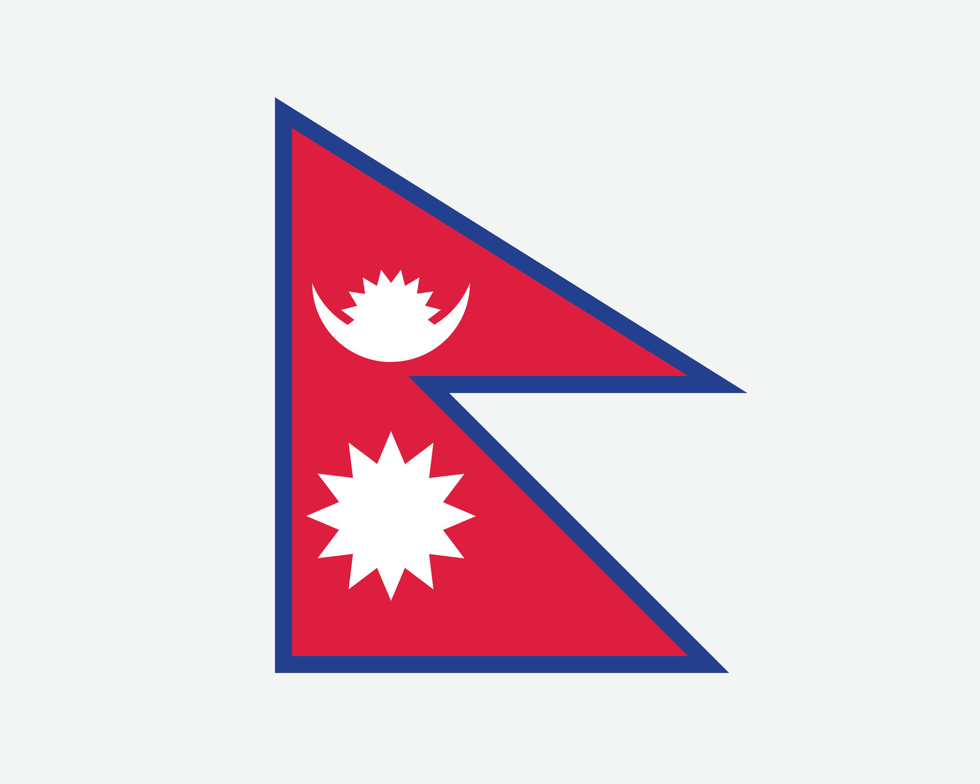National Flag of Nepal. Nepali Nepalese Country Flag. Federal