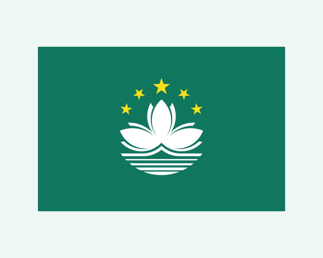 National Flag of Macau. Macanese Country Flag. Macao Detailed Banner. EPS Vector Illustration Cut File.