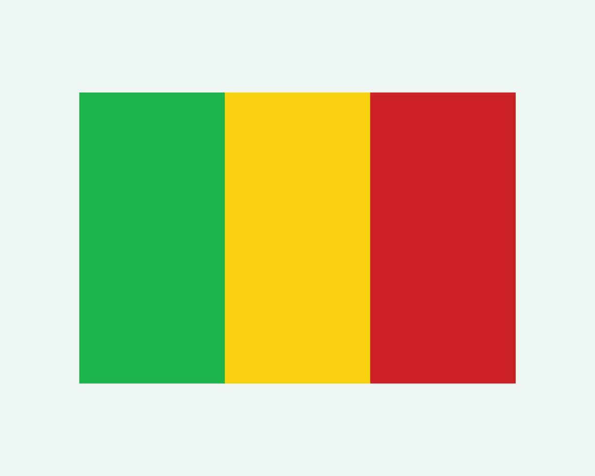 National Flag of Mali. Malian Country Flag. Republic of Mali Detailed Banner. EPS Vector Illustration Cut File.