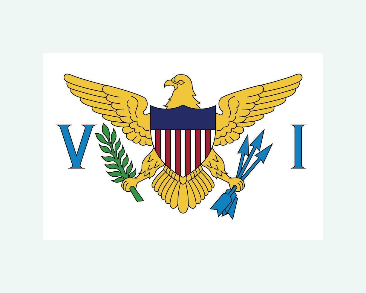 US United States Virgin Islands Flag. Virgin Islands of the USA Banner. Unincorporated and organized U.S. territory. EPS Vector illustration.