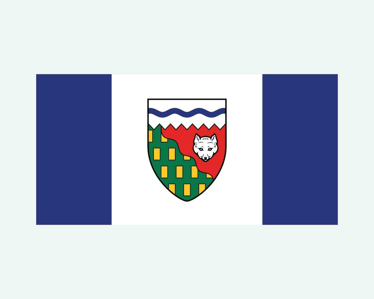 Northwest Territories Canada Territory Flag. Flag of NT, CA isolated on white background. Canadian Territory EPS Vector illustration.