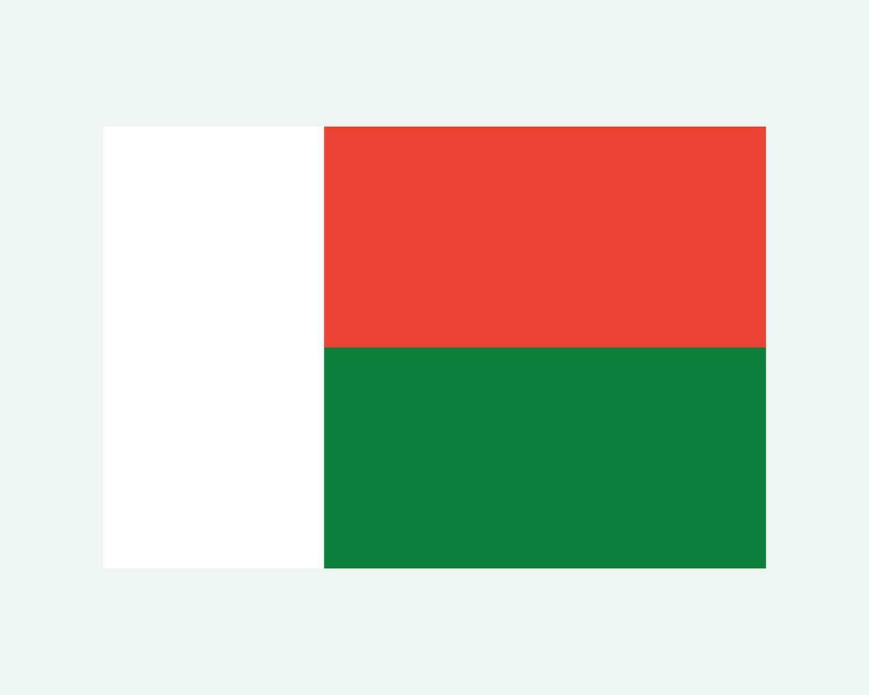 National Flag of Madagascar. Malagasy Country Flag. Republic of Madagascar Detailed Banner. EPS Vector Illustration Cut File.