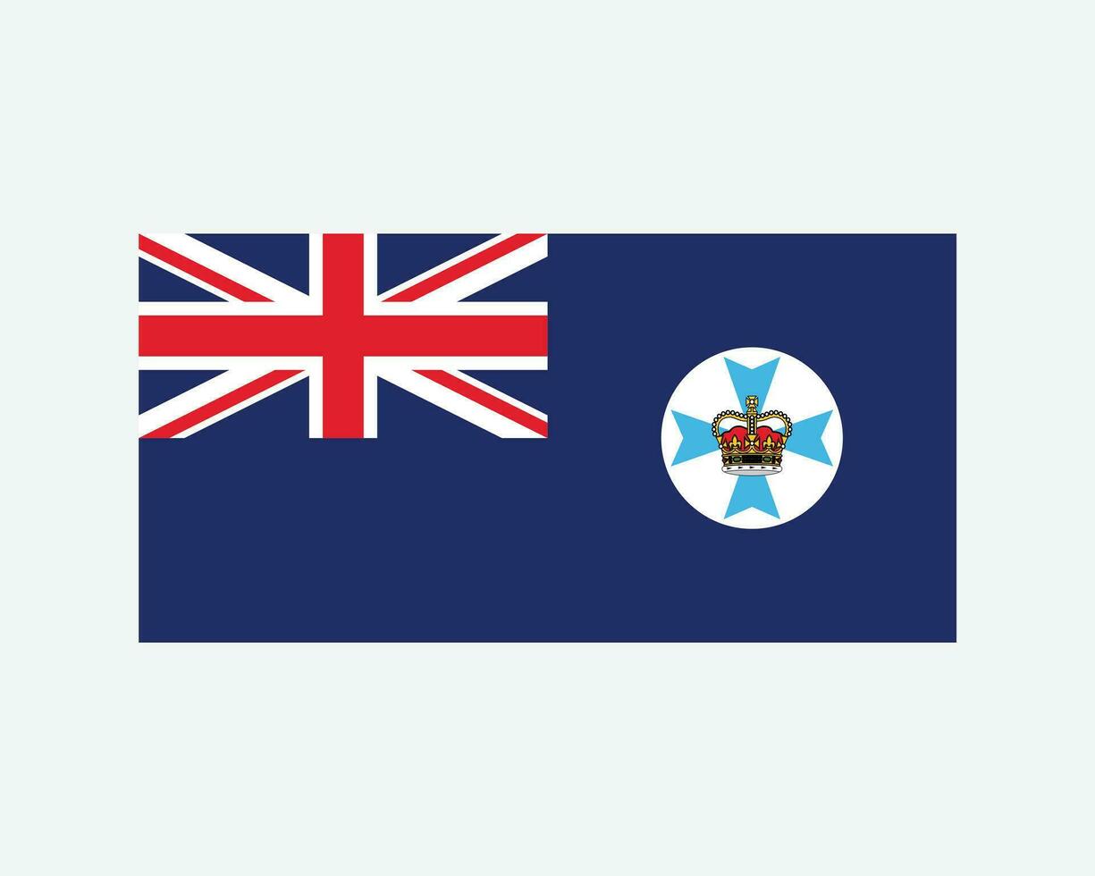 Queensland Qld Australia State Flag. Queenslander Banner Australian State. EPS Vector Illustration.