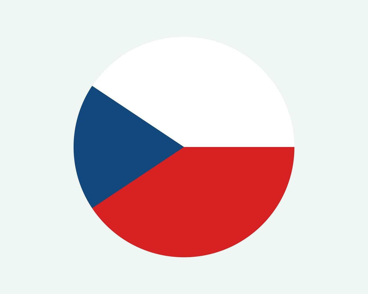 Czech Republic Round Country Flag. Circular Czechia National Flag ...