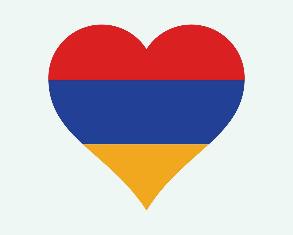 Armenia Heart Flag. Armenian Love Shape Country Nation National Flag. Republic of Armenia Banner Icon Sign Symbol. EPS Vector Illustration.
