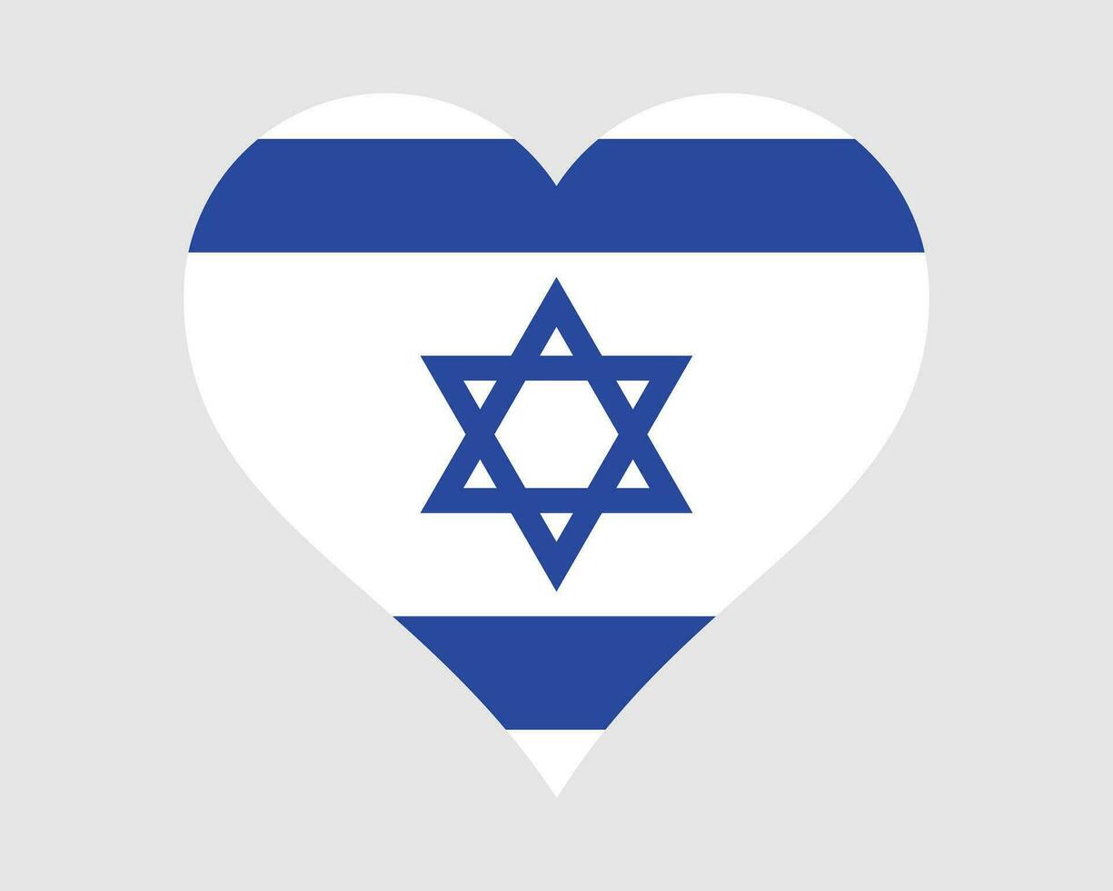 Israel Heart Flag. Israeli Love Shape Country Nation National Flag. State of Israel Banner Icon Sign Symbol. EPS Vector Illustration.